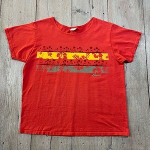 Crazy Shirts Hawai’i Original Women’s Hawaiian Print Shirt Size L Coral